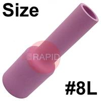 CK-3AG8L CK 3 Series Long Alumina Gas Lens Cup, Size 8, 76mm Long x 13mm Bore. 54N14L