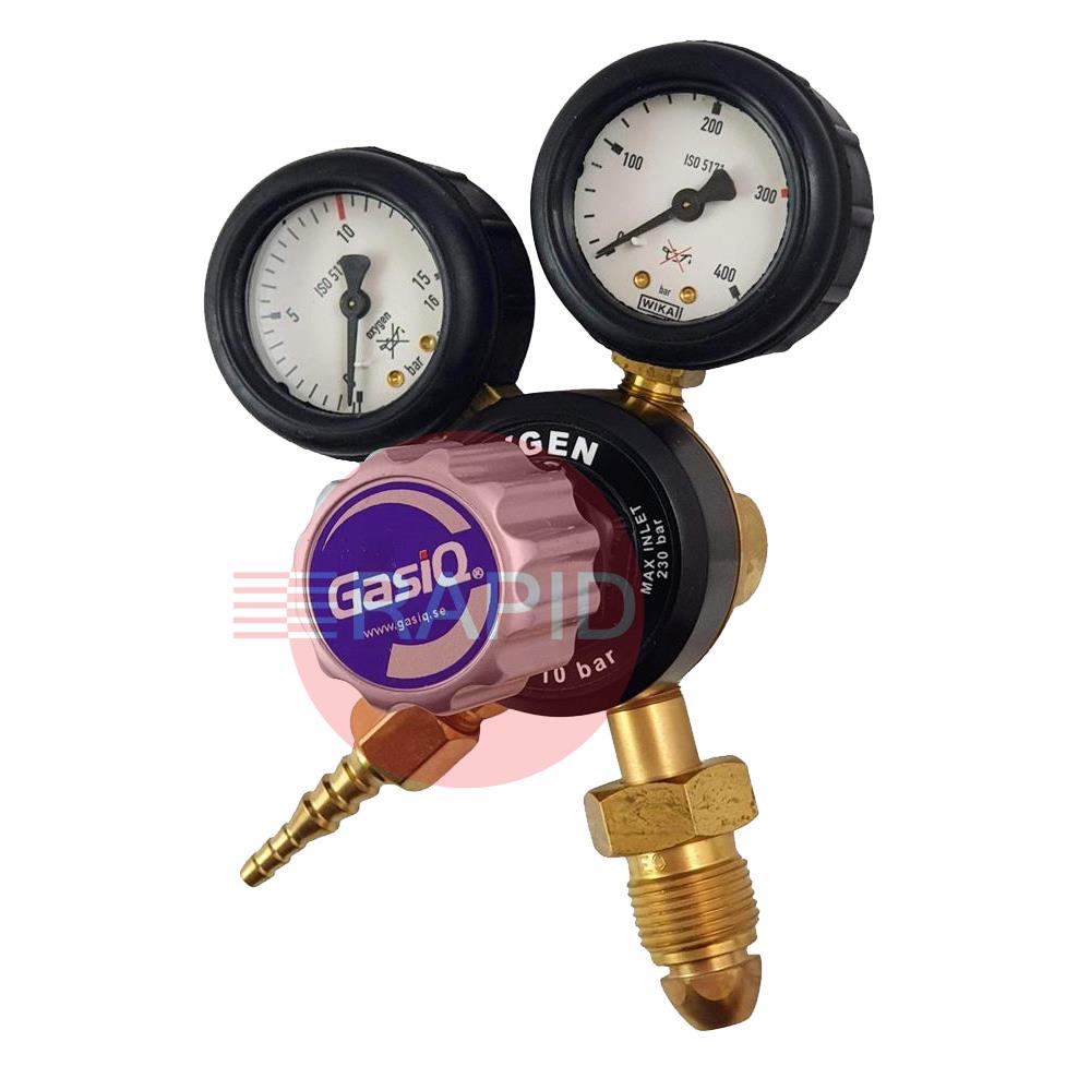 4220-2100  GasiQ Maxex Oxygen Bottom Entry Regulator. 10 Bar, G5/8 Inlet, G3/8 Outlet (UK Fitting Only)