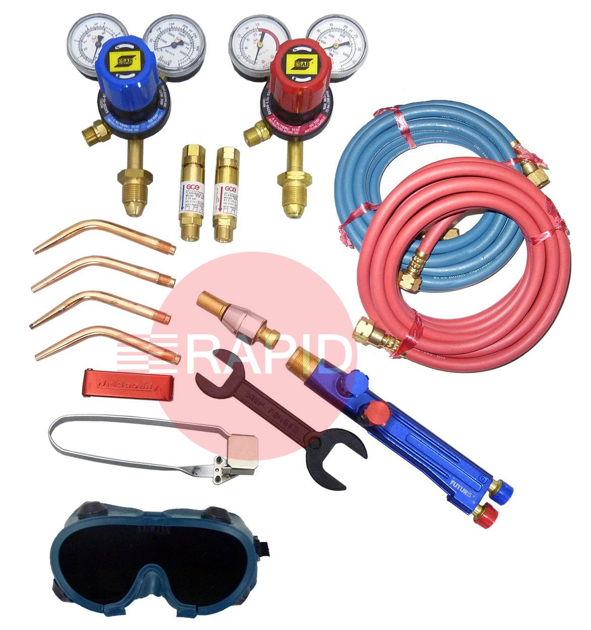KITWLDOXACBE  Type III Medium Duty Oxy Acetylene Welding Kit with Bottom Entry Regulators