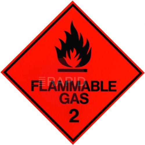 REDSIGN  'Flammable Gas' Van Sticker 100 x 100mm.