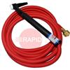 CK-CK912RSFRG  CK9 Gas Cooled TIG Torch with 1pc 3.8m Superflex Cable, G3/8 Machine Connection, 125 Amps @100% Duty Cycle.